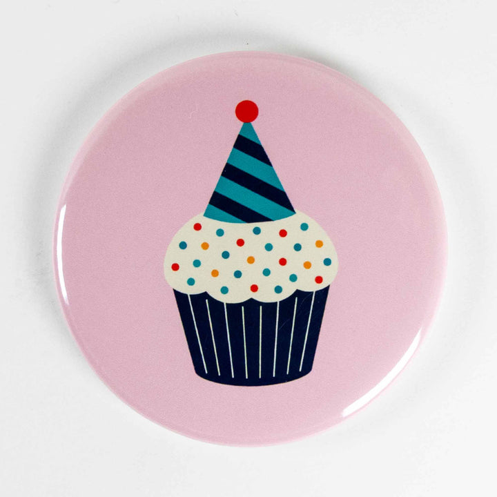 Cupcake Button or Magnet – Birthday Party Design | Cute Celebration Gift