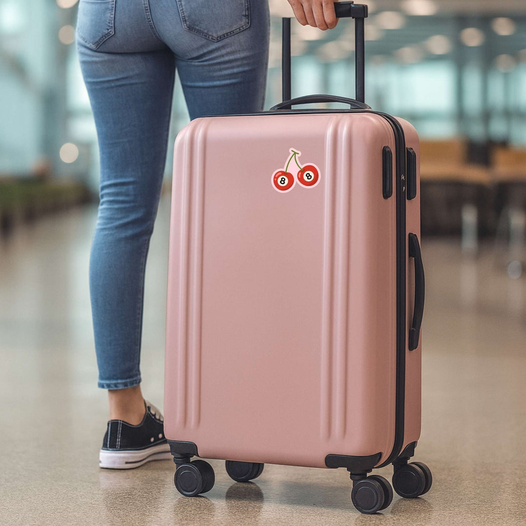 8 Ball Cherries Sticker – Retro Vinyl Decal, 3 x 2.75 in