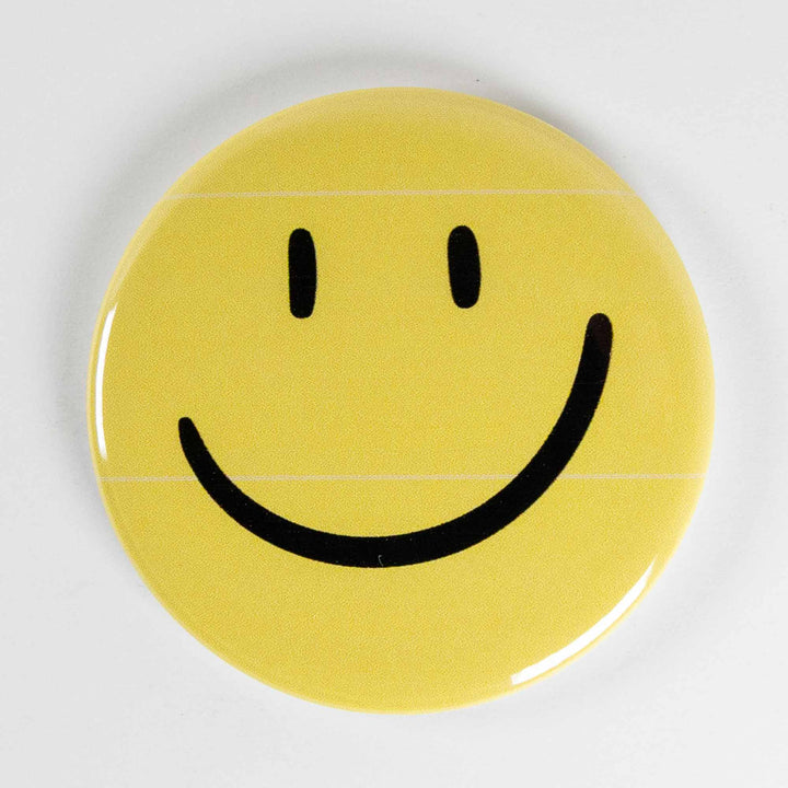 Smiley Face Button or Magnet – Classic Yellow Happy Face | Retro Positive Gift