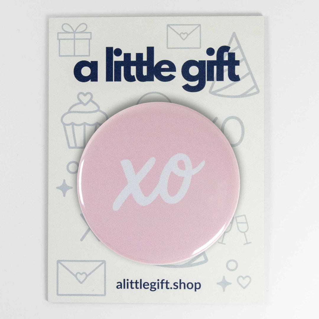 XO Button or Magnet – Minimalist Pink Love Design | Cute Gift for Friends & Valentine’s Day