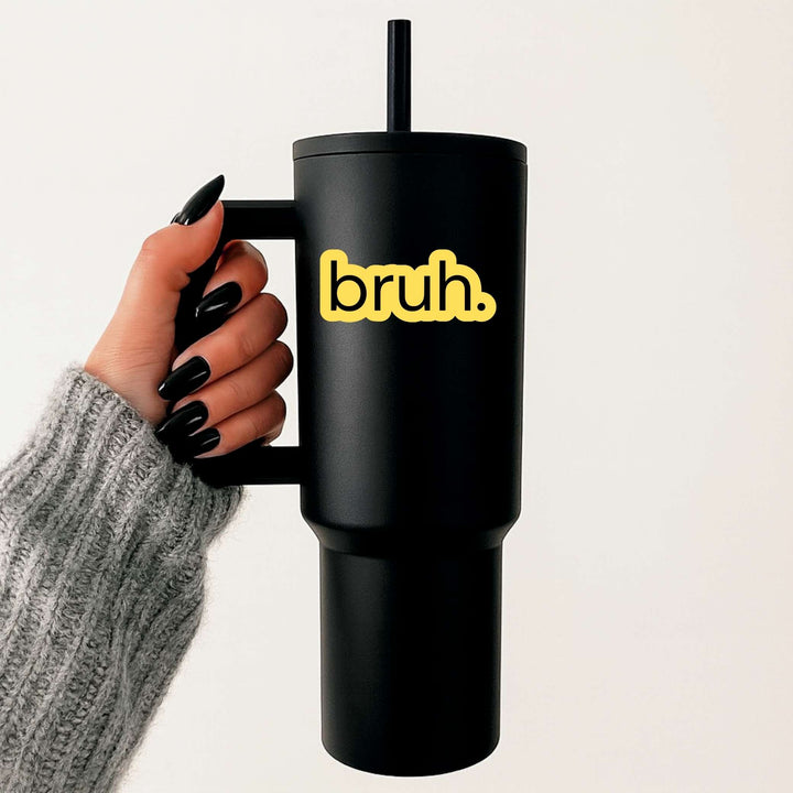 Bruh. Sticker – Funny Minimalist Vinyl Decal, 3.25 x 1.5 in