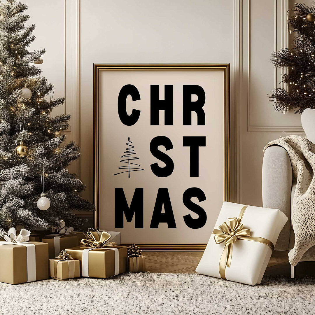 Modern Christmas Typography Print