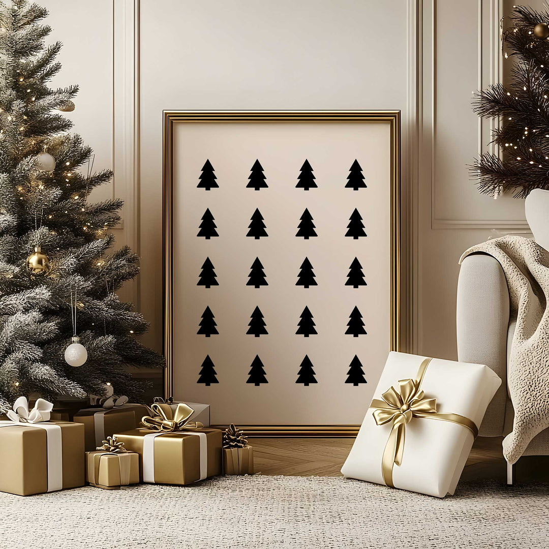 Modern Christmas Tree Pattern Print