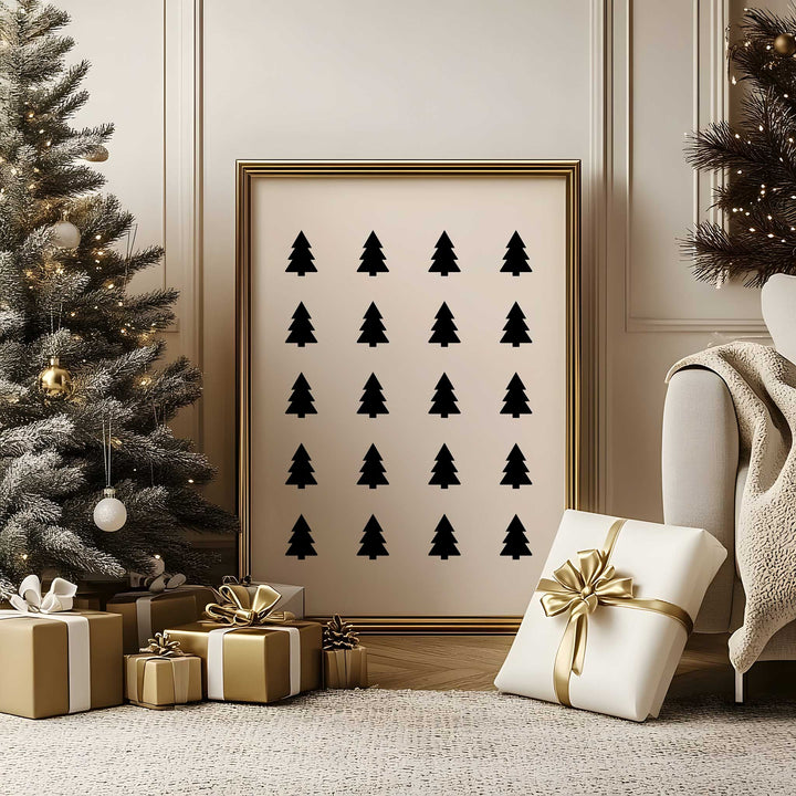 Modern Christmas Tree Pattern Print