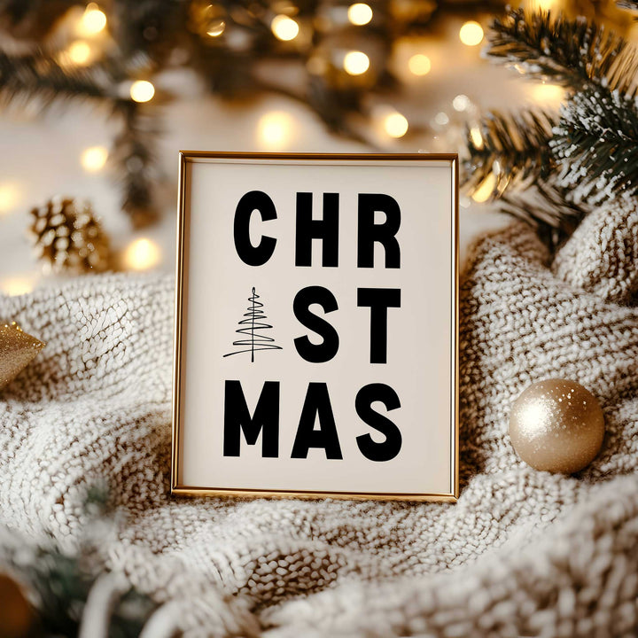 Modern Christmas Typography Print