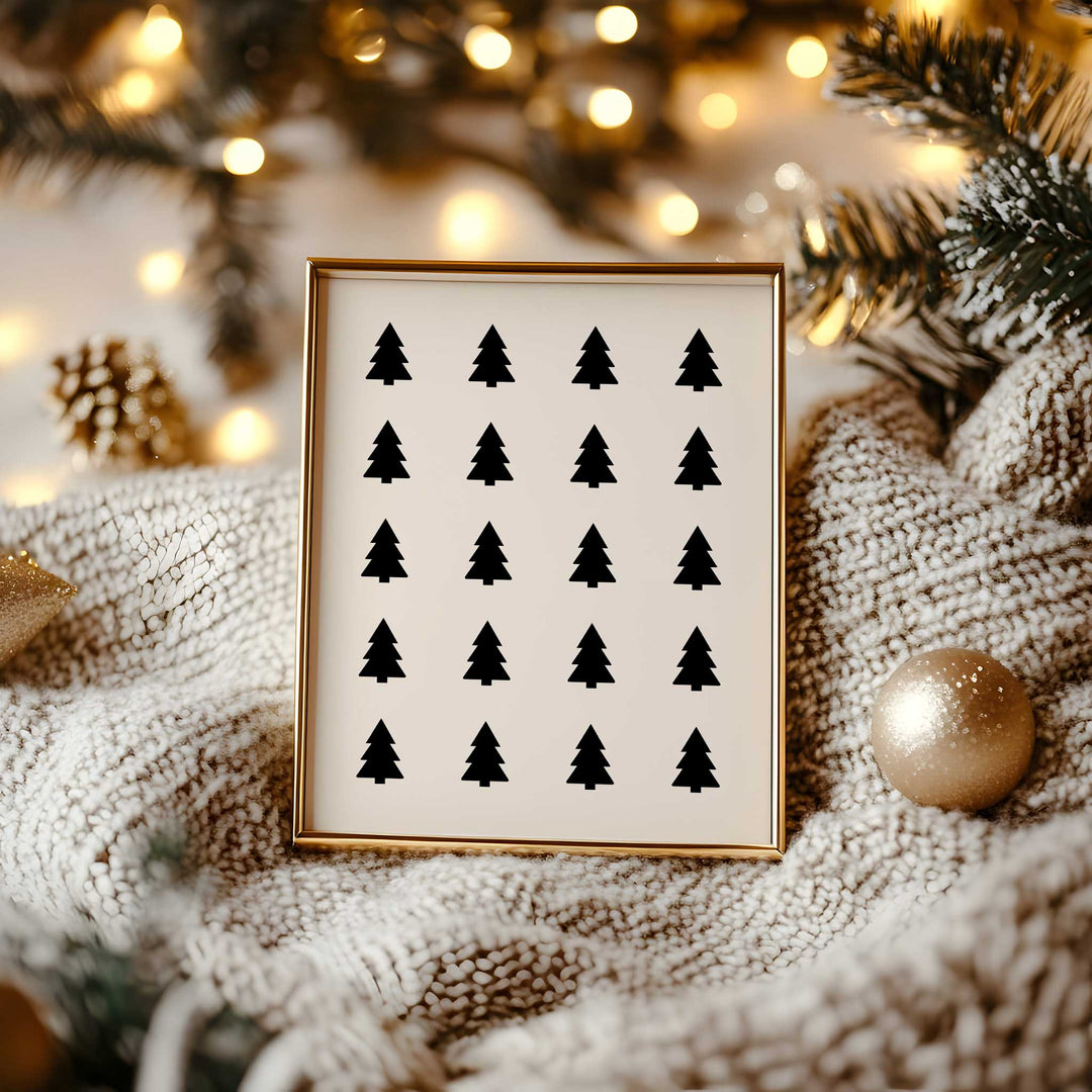 Modern Christmas Tree Pattern Print