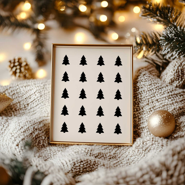 Modern Christmas Tree Pattern Print