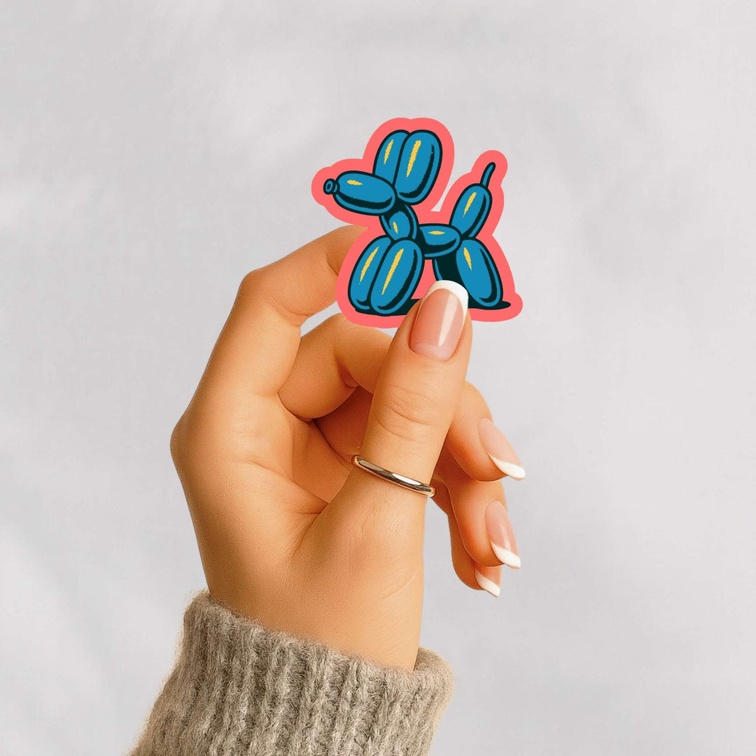Balloon Dog Sticker – Retro Pop Art Vinyl Decal, 2.5 x 2.75 in