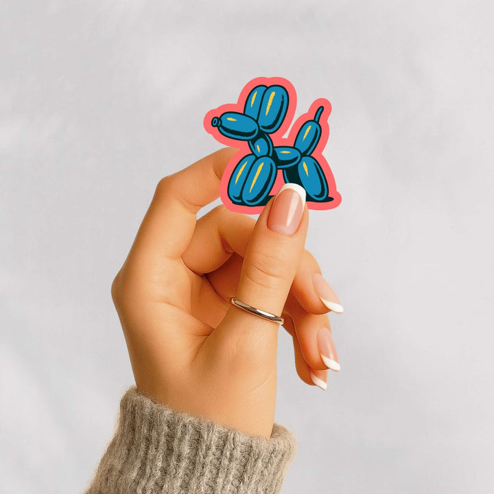 Balloon Dog Sticker – Retro Pop Art Vinyl Decal, 2.5 x 2.75 in