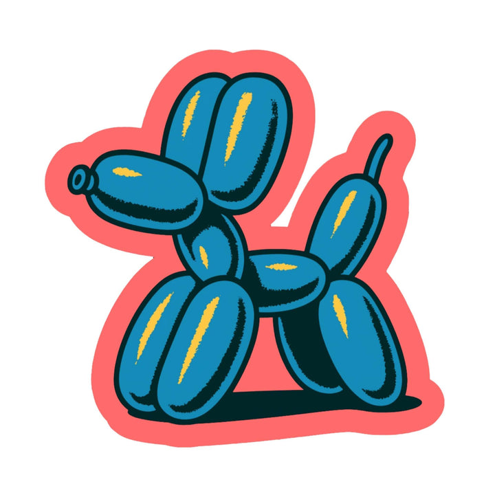 Balloon Dog Sticker – Retro Pop Art Vinyl Decal, 2.5 x 2.75 in