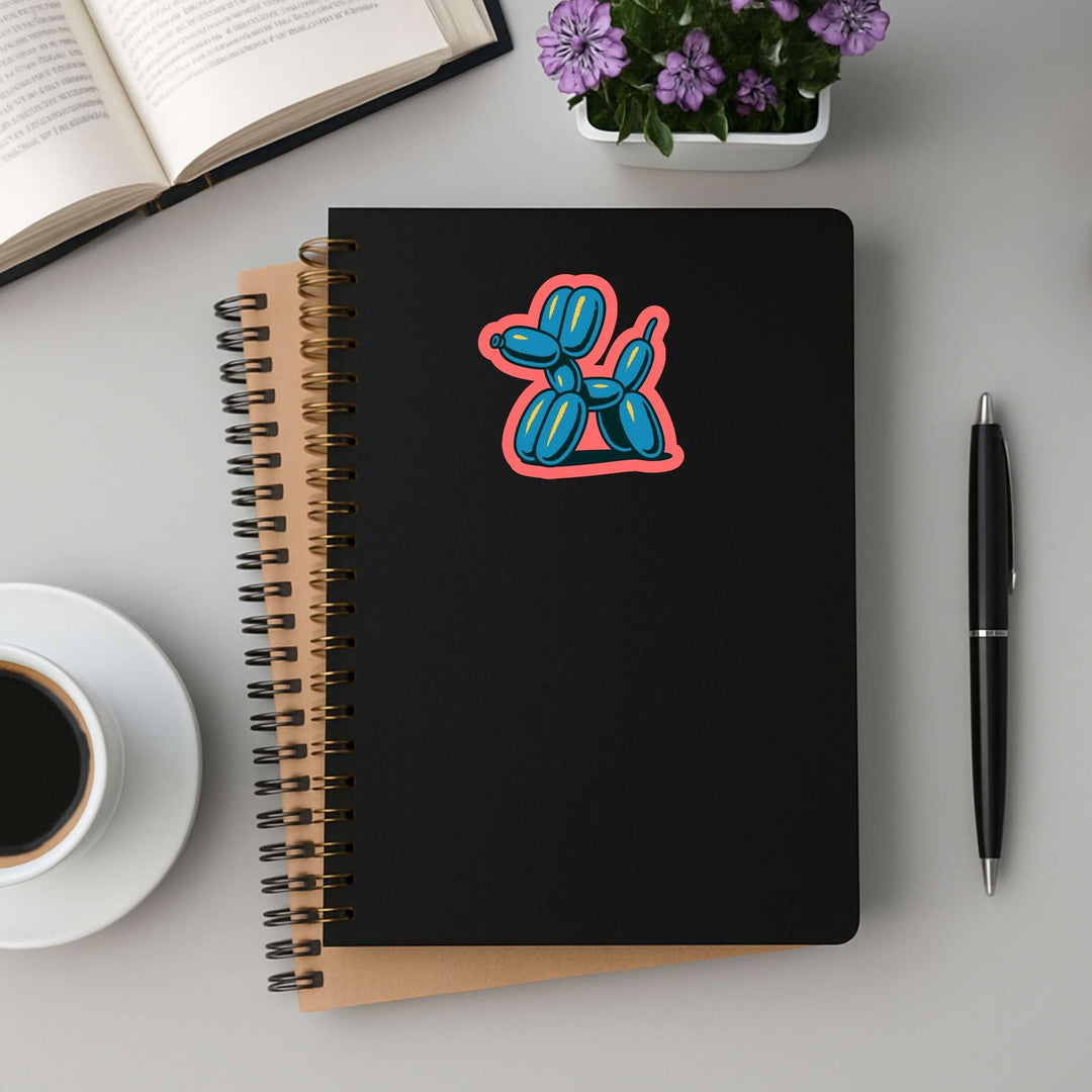 Balloon Dog Sticker – Retro Pop Art Vinyl Decal, 2.5 x 2.75 in