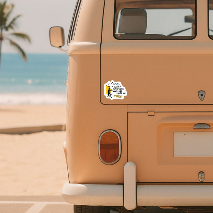 Rock Paper Scissors Throat Punch 3x3 Sticker