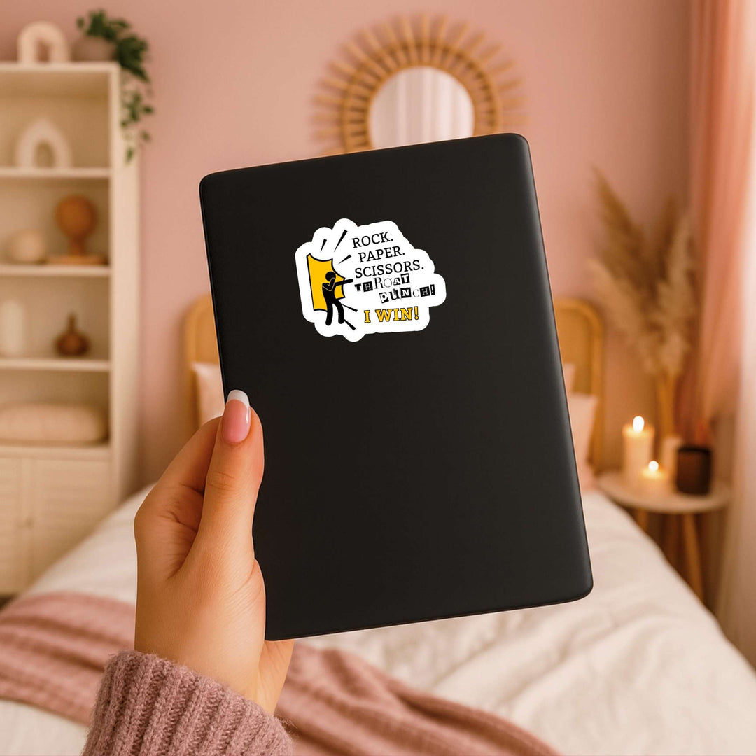 Rock Paper Scissors Throat Punch 3x3 Sticker