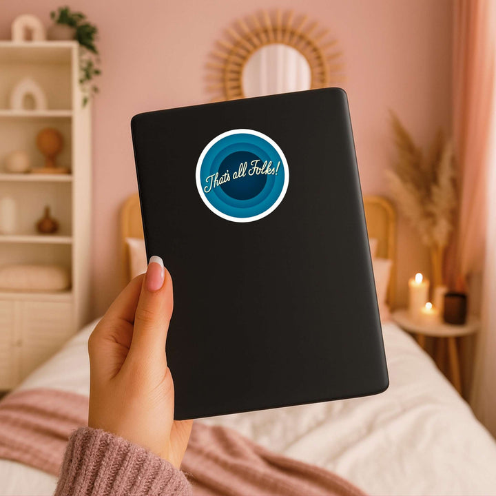 That’s All Folks! Sticker – Retro Classic Vinyl Decal, 3 x 3 in