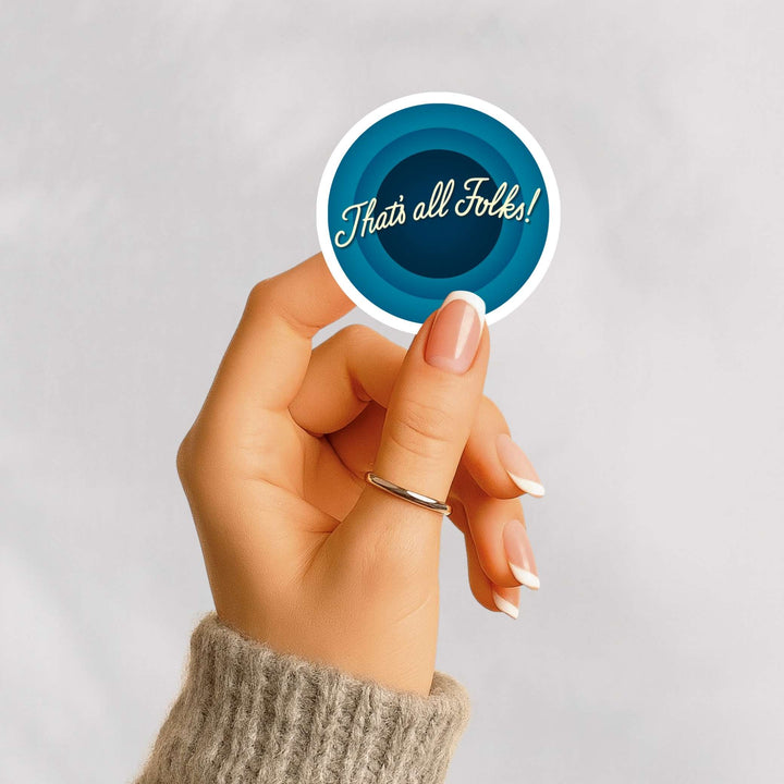 That’s All Folks! Sticker – Retro Classic Vinyl Decal, 3 x 3 in