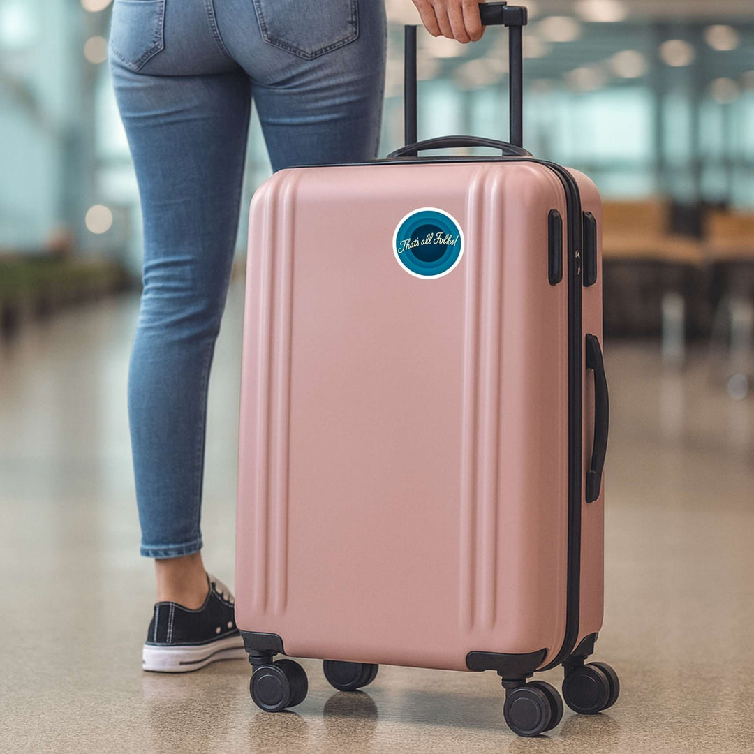 That’s All Folks! Sticker – Retro Classic Vinyl Decal, 3 x 3 in