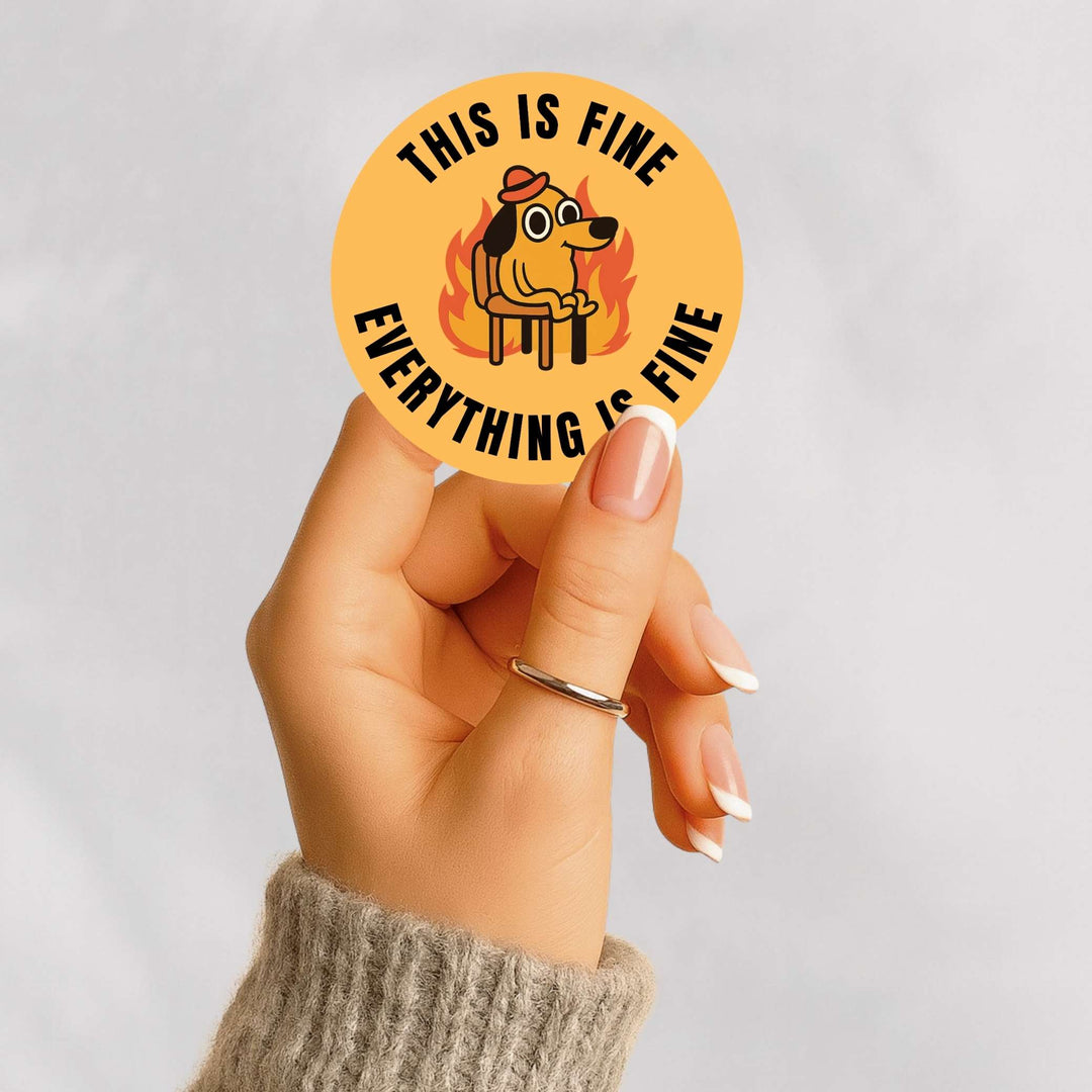 This Is Fine 3x3 Sticker