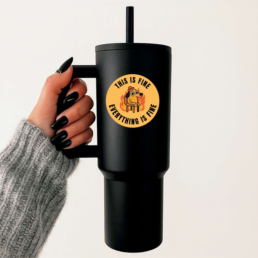 This Is Fine 3x3 Sticker